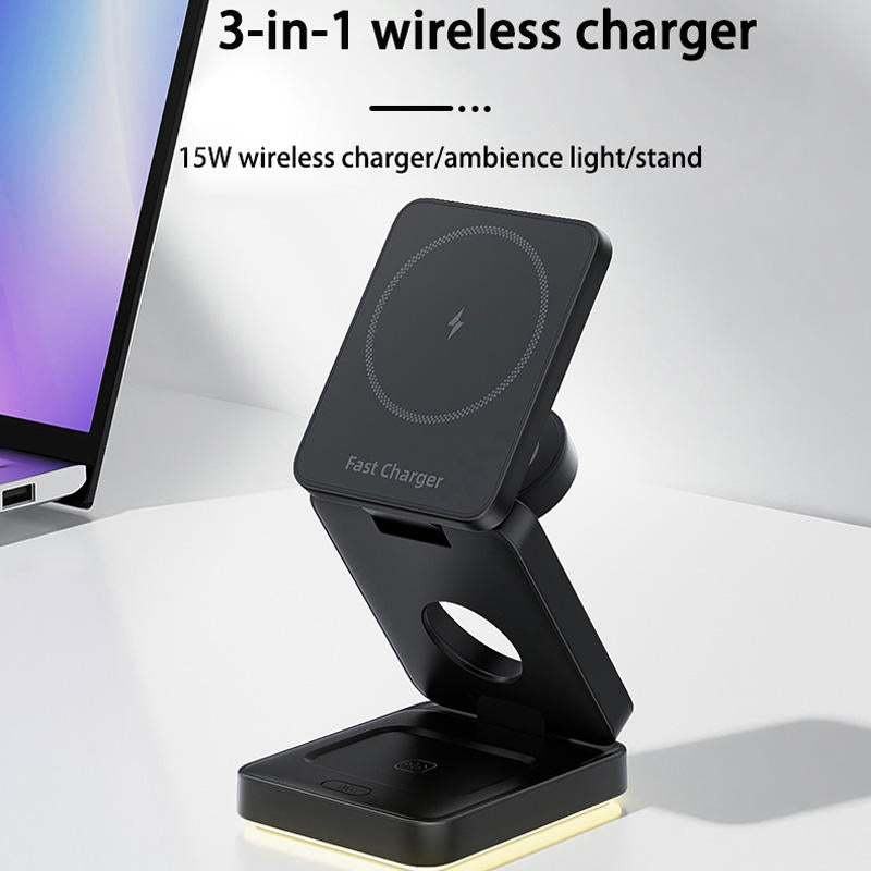 3-in-1 Magnetic Wireless Charger View 3