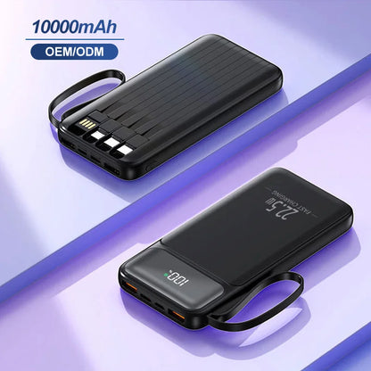 10000mAh Power Bank with 4-in-1 Built-in Cable, 22.5W Fast Charging, LED Digital Display - Image 1