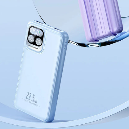 10000mAh Power Bank with 4-in-1 Built-in Cable, 22.5W Fast Charging, LED Digital Display - Image 6