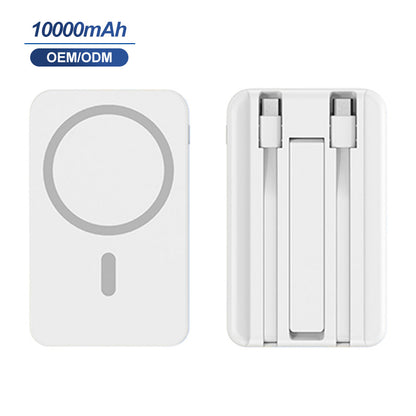 10000mAh Magnetic Power Bank - White version, side angle view