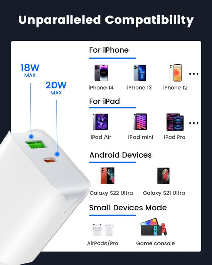 2 Packs iphone Charger Type A+C