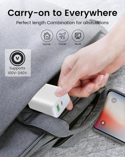 2 Packs iphone Charger Type A+C