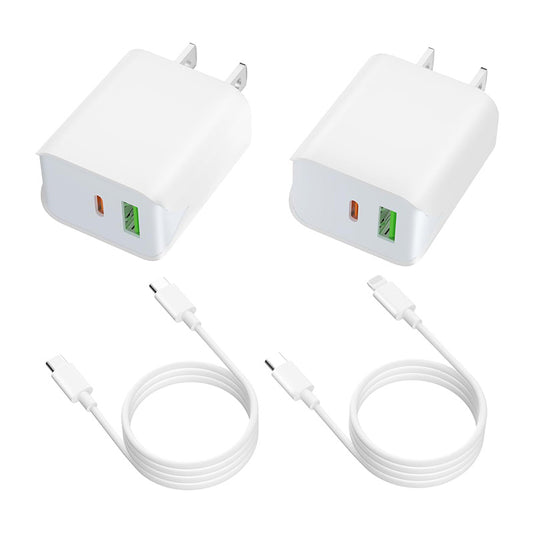 2 Packs iphone Charger Type A+C